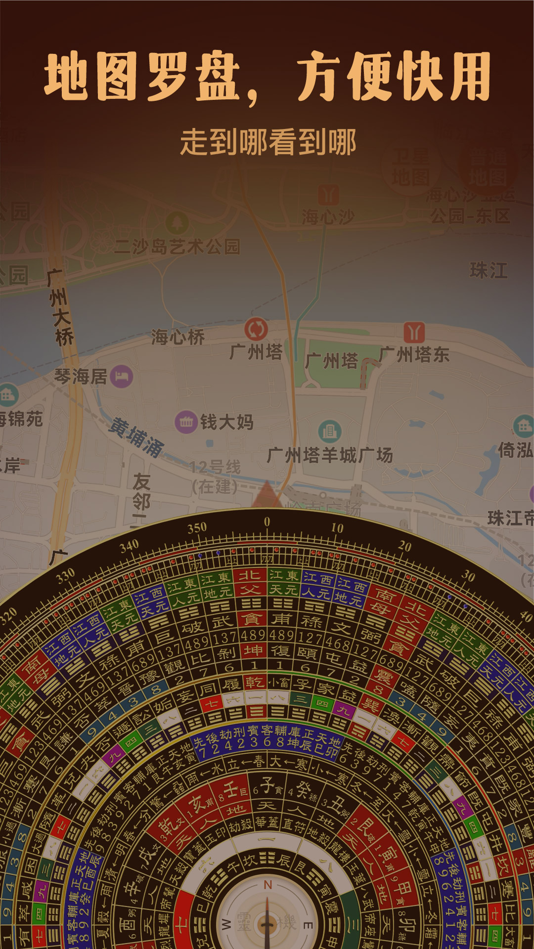 实景罗盘指南针