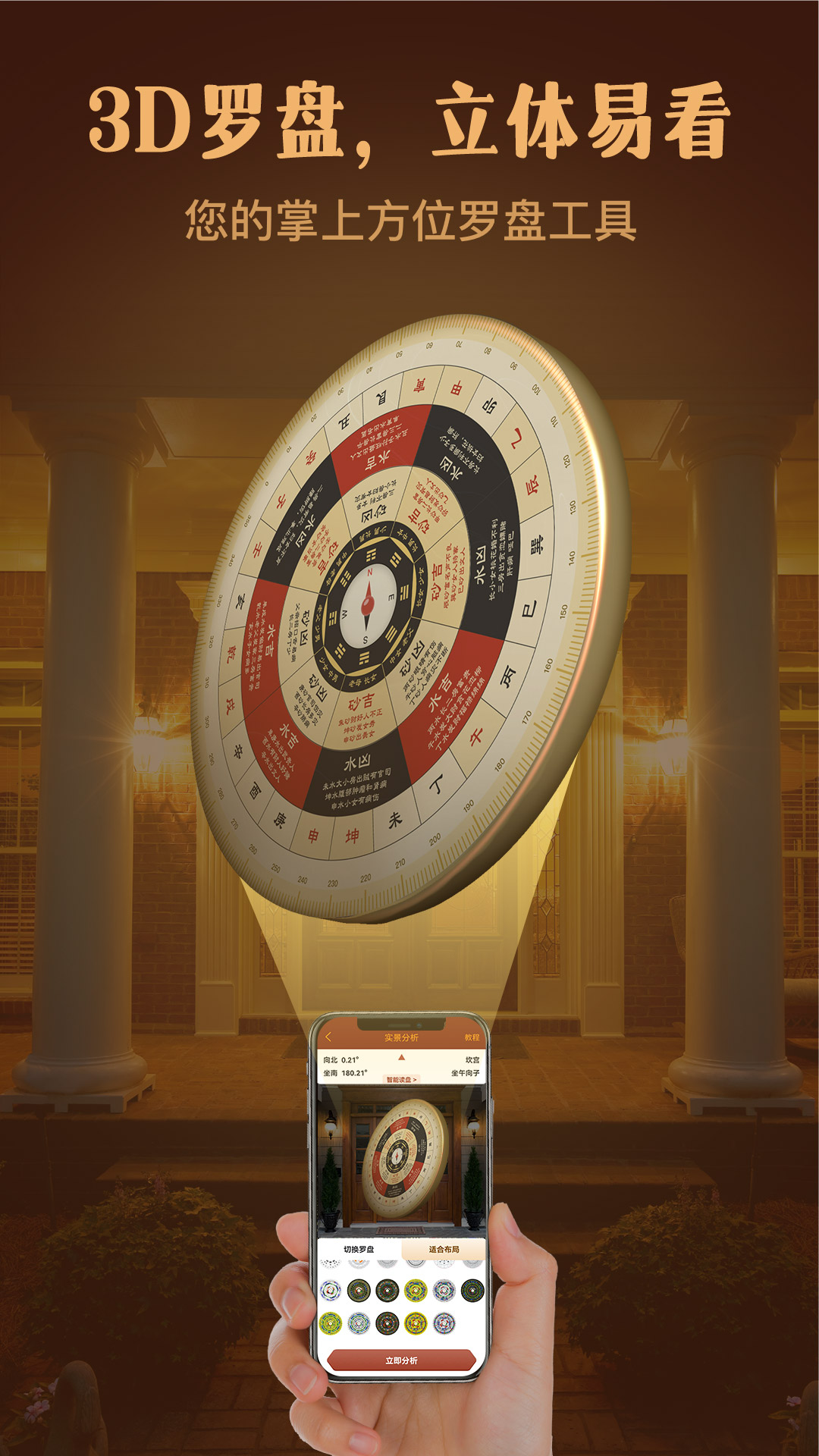 实景罗盘指南针