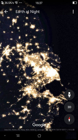 谷歌地球夜晚燈光圖教程