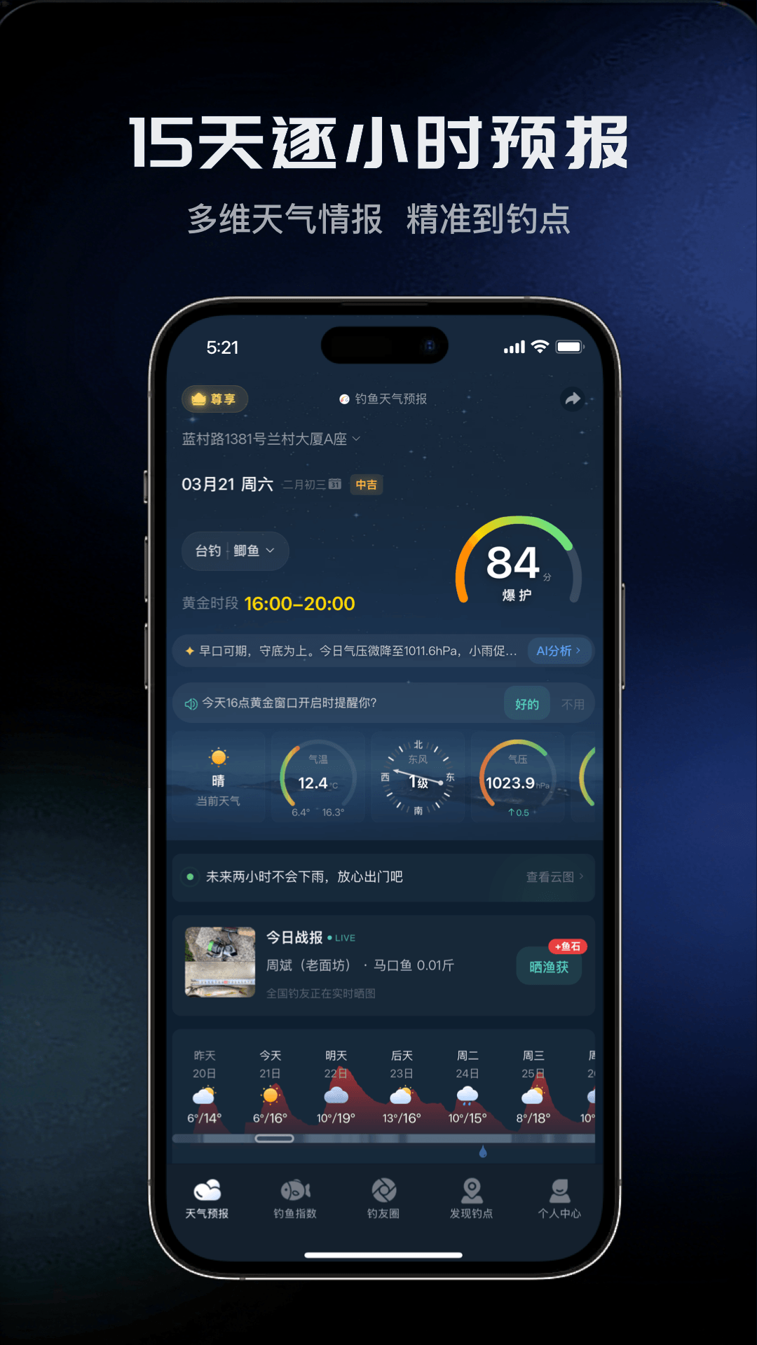 钓鱼天气预报