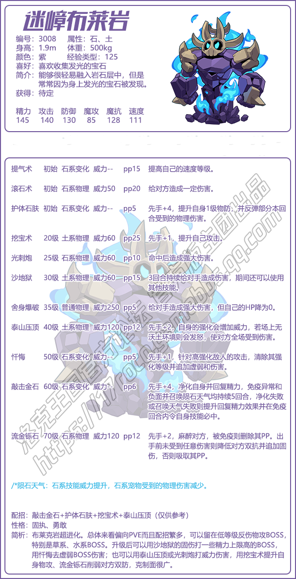 《洛克王国》迷嶂布莱岩性格推荐