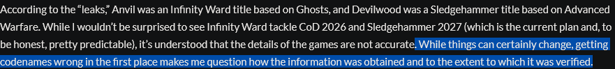 近期《使命召唤》后续新作泄露消息均不属实
