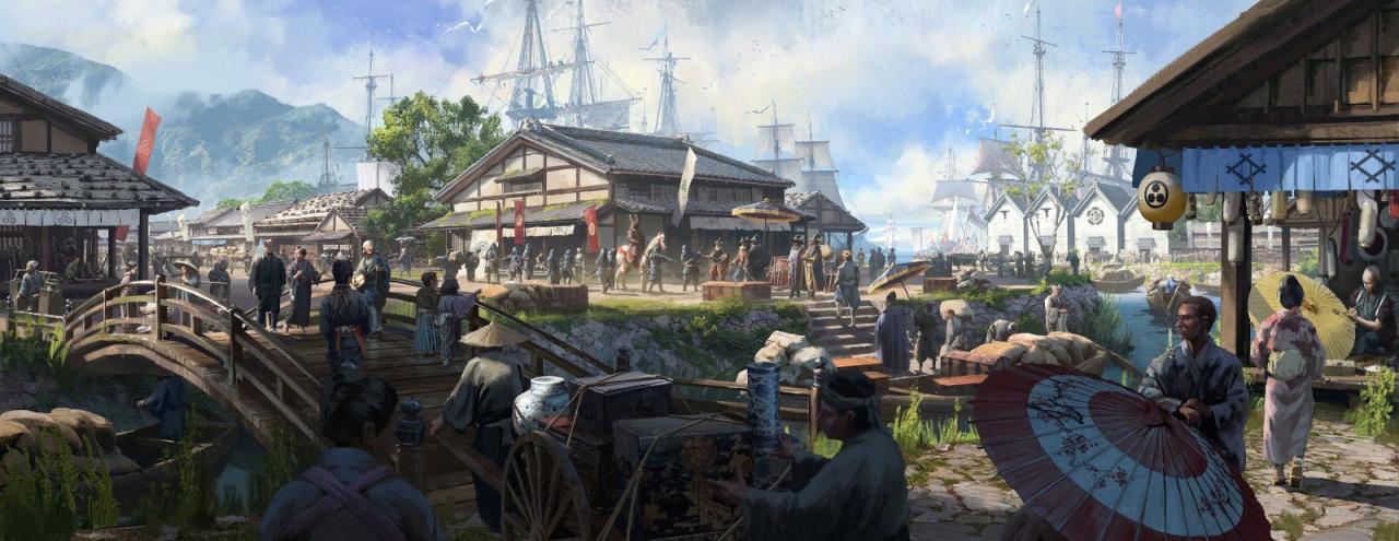 《刺客信条：影》概念图和截图 女主可使用抓钩